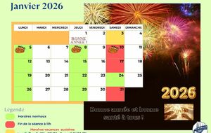 🕙 Informations – Horaires des sessions de Janvier