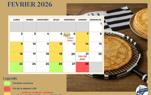 🕙 Informations – Horaires des sessions de Février
