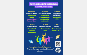 Tournois extérieurs saison 2025/2026