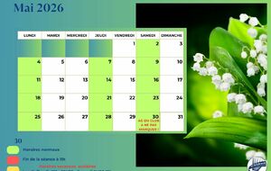 🕙 Informations – Horaires des sessions de Mai